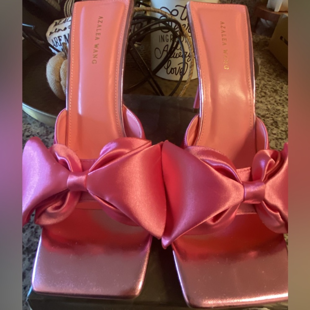 Pretty In Pink High Heeled Mules